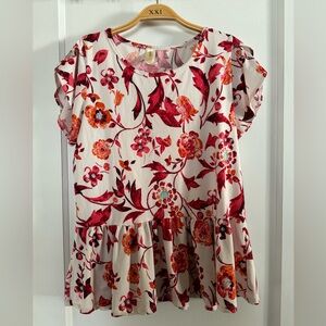 Lara Floral Flare Waist Top